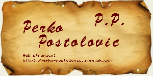Perko Postolović vizit kartica